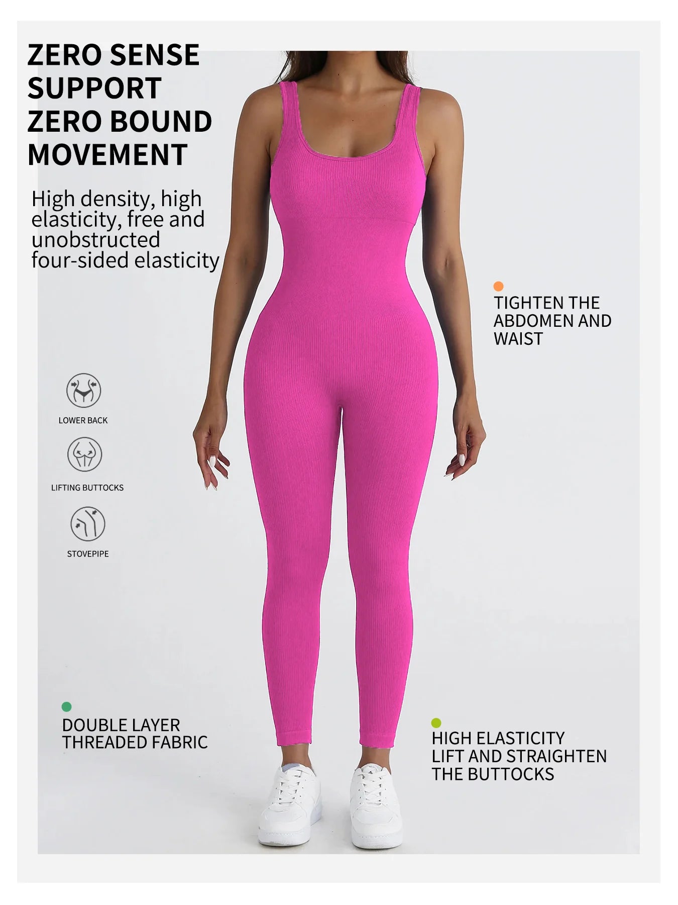 Women'S Solid Color Ribbed Yoga Jumpsuit Seamless Slimming Gym Push up Exercise Jumpsuit Women'S Sportswear