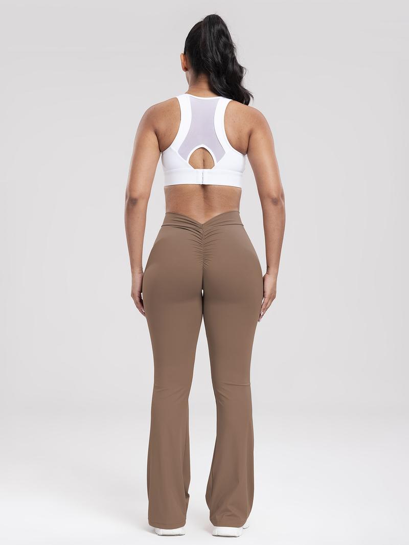 High Waist Flared Yoga Pants - Booty-Lifting Workout Leggings