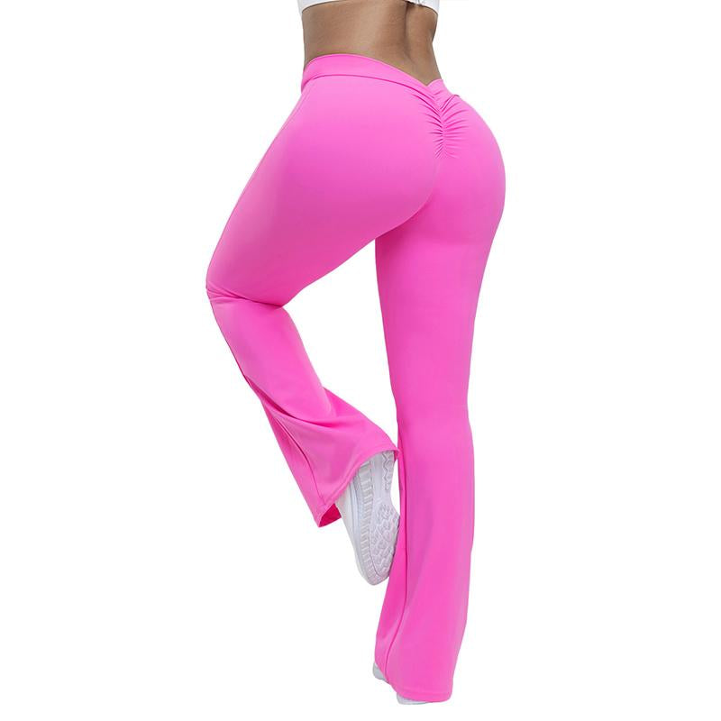 High Waist Flared Yoga Pants - Booty-Lifting Workout Leggings