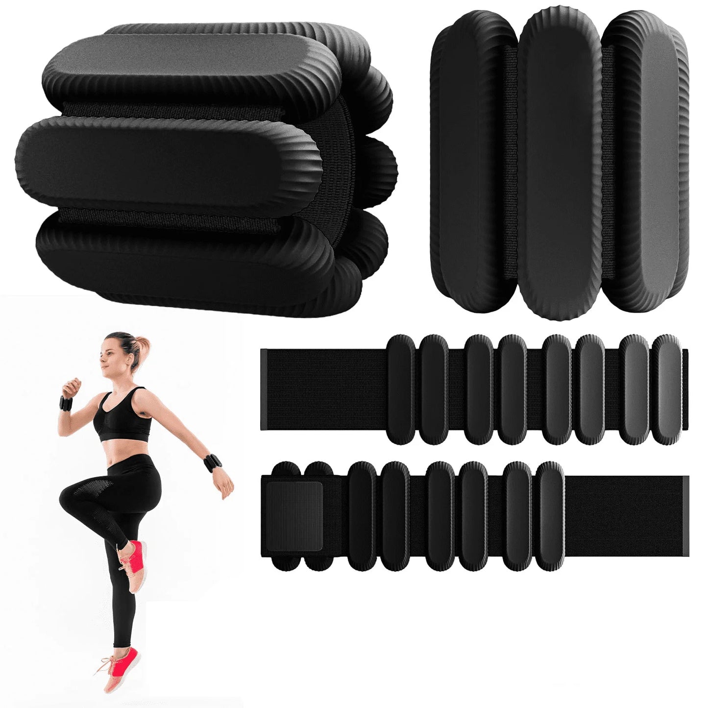 Wrist Weights, Ankle Weights for Women Men, Adjustable Wrist Weighted Bracelet for Home Gym Workout, Running, Yoga, Exercise, Strength Training, Set of 2 (1LB Each)